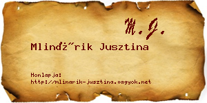 Mlinárik Jusztina névjegykártya